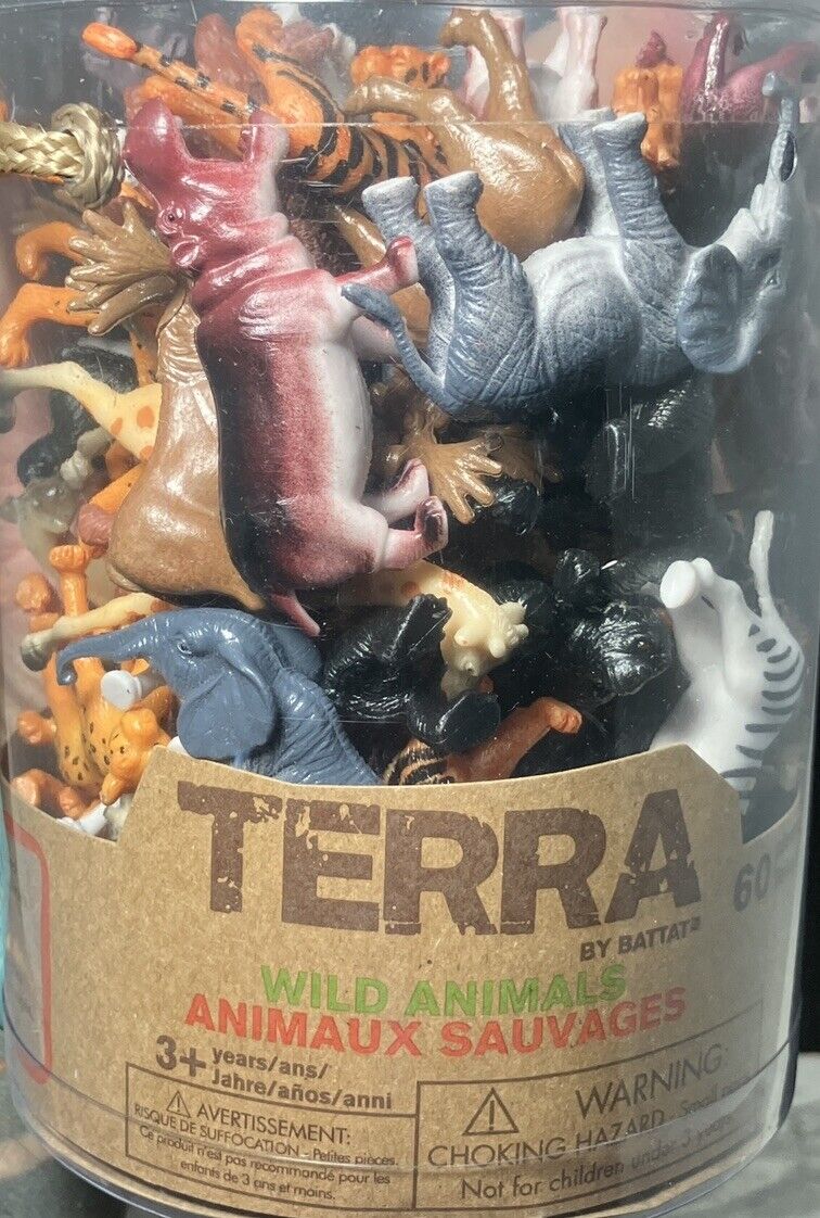 Terra Battat 60 Piece Assorted Figures Wild Animals