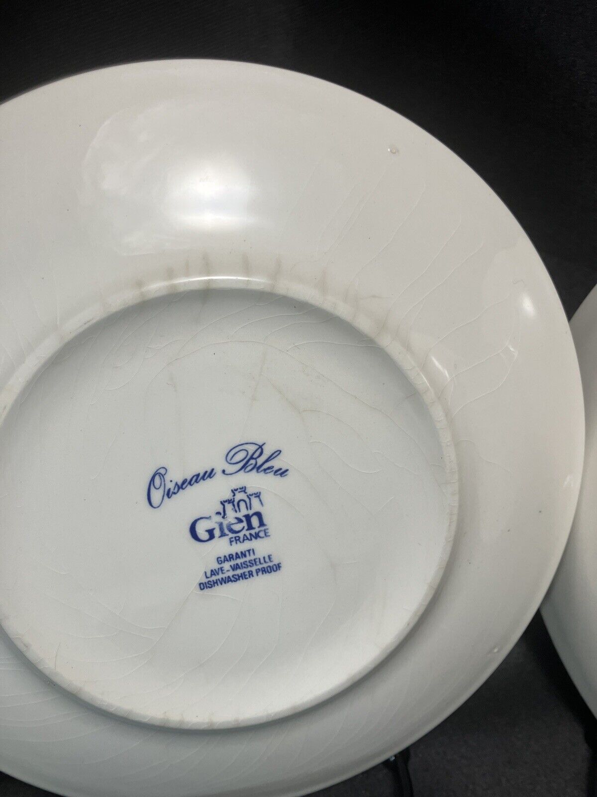 Gien Oiseau Bleu p Saucer Set Of 4 RaRe