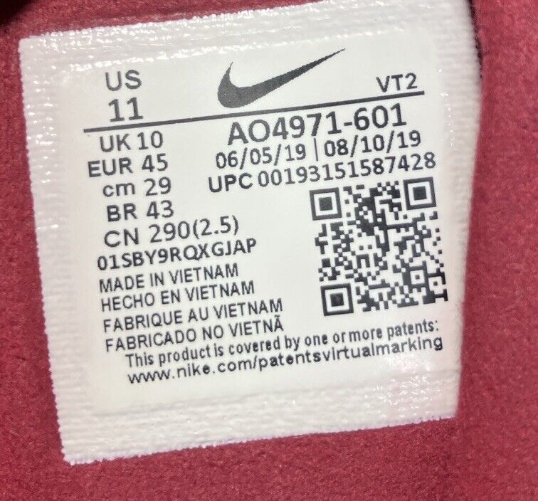 Nike Air Max 270 React Size Men's 11 Running Shoes Noble Red Gold (AO4971-601)