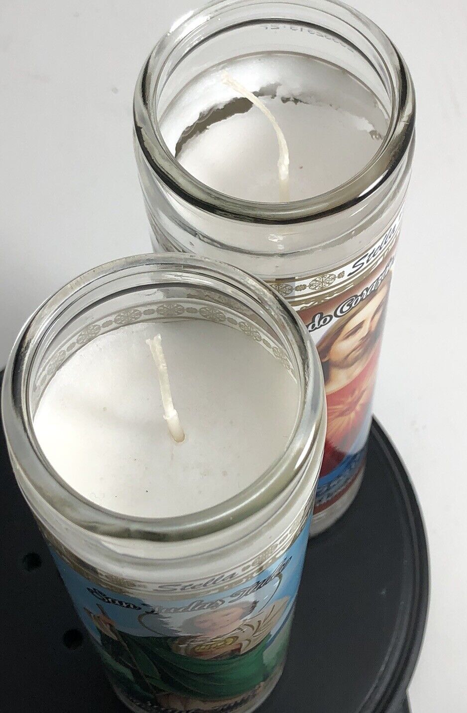 Saint Jude Lord's Prayer Candle Unscented 2"x 8" Tall Prayer Container Set of 2