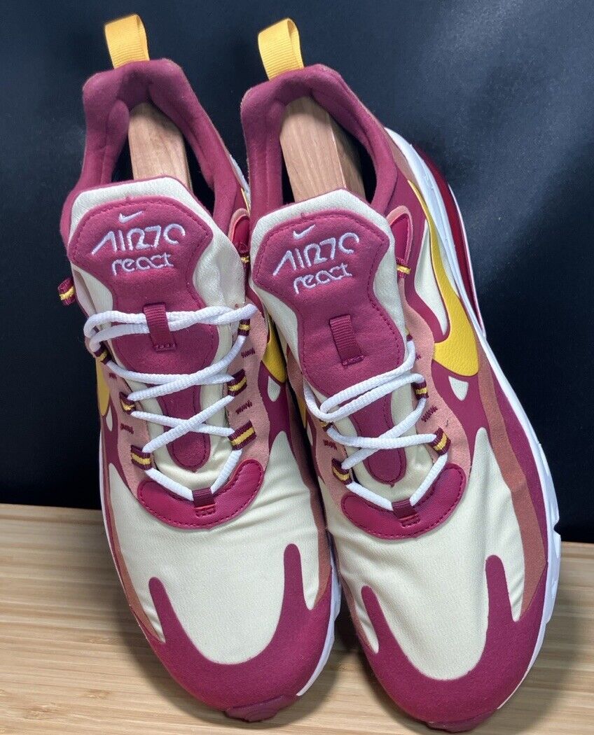 Nike Air Max 270 React Size Men's 11 Running Shoes Noble Red Gold (AO4971-601)