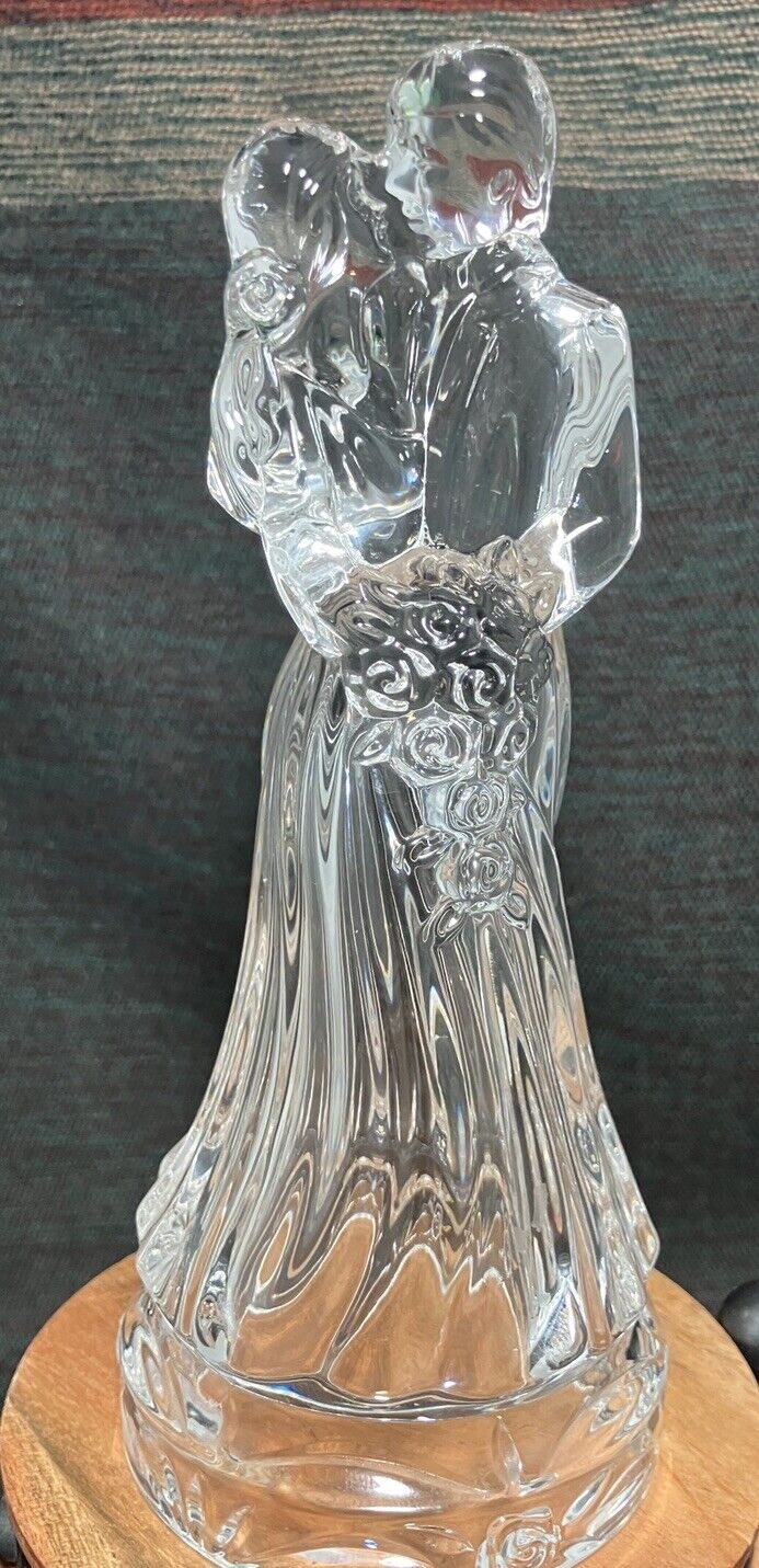 Princess House Crystal Bride and Groom Cake Topper 6.5" 24% lead Crystal