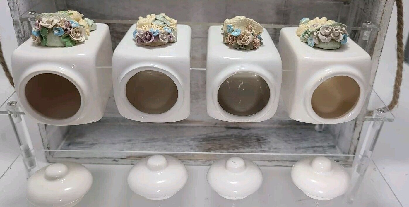 Vintage Herb Girl Spice Jars Tjitske van Nus Dutch Artist Handmade Polymer Clay