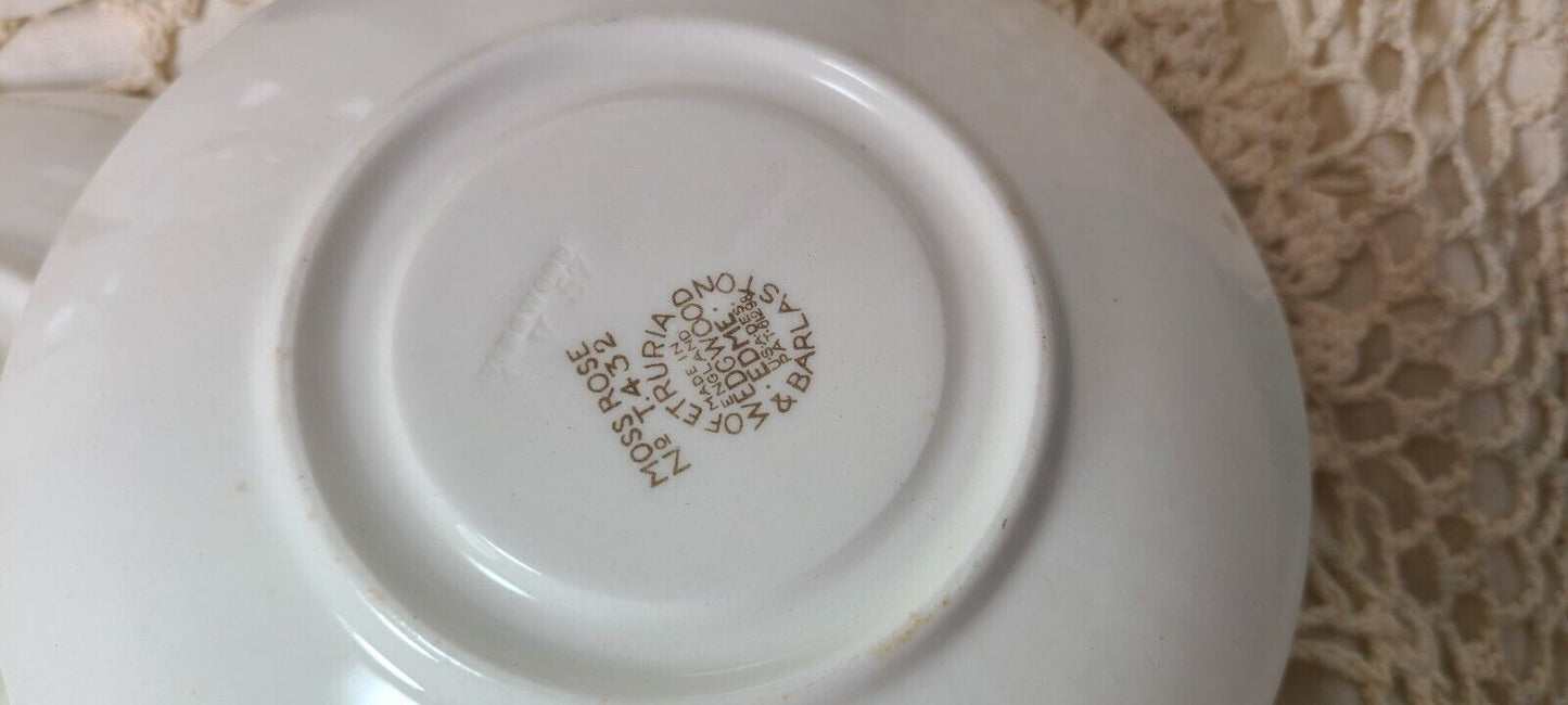 Moss Rose Wedgewood & Barlaston of Etruria Saucers Brown Back Stmp 11 in Lot