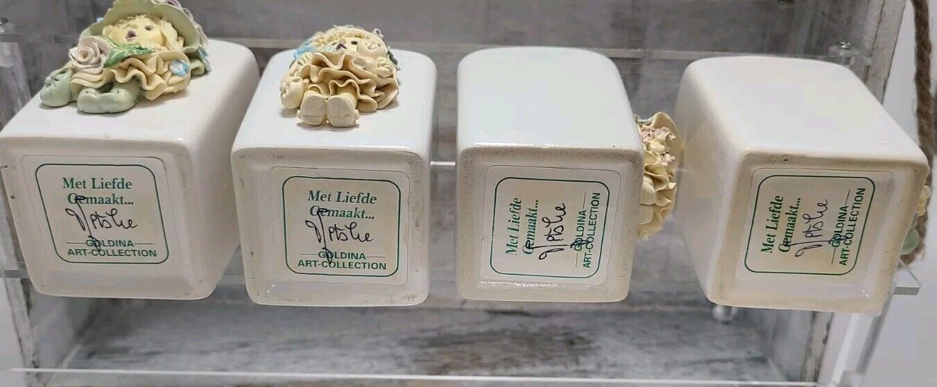 Vintage Herb Girl Spice Jars Tjitske van Nus Dutch Artist Handmade Polymer Clay