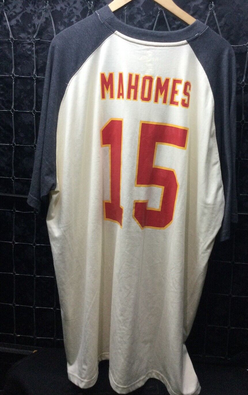 Kansas City Chiefs Fanatics Shirt Patrick Mahomes Beige & Gray Men's 3XL NWT