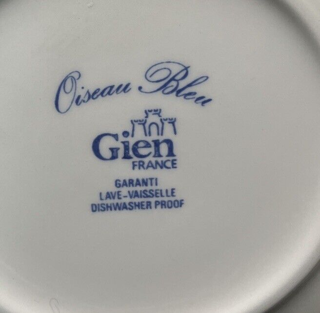 Gien Oiseau Bleu p Saucer Set Of 4 RaRe