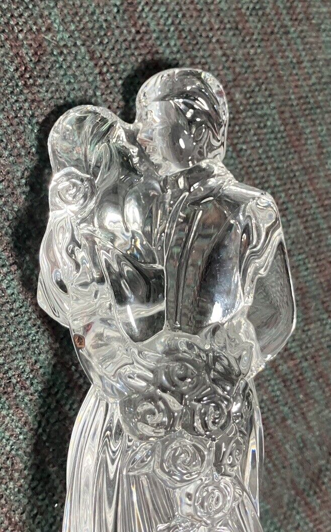 Princess House Crystal Bride and Groom Cake Topper 6.5" 24% lead Crystal