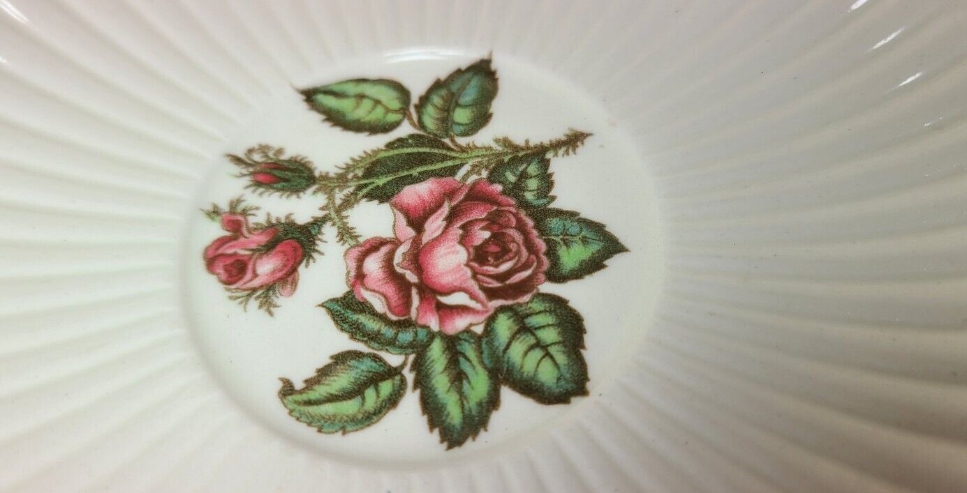 Moss Rose Wedgewood & Barlaston of Etruria Saucers Brown Back Stmp 11 in Lot
