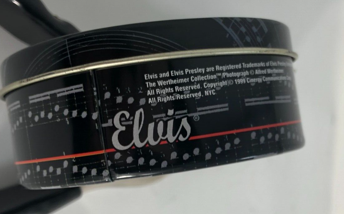 Official Elvis Presley Guitar Shaped Tin Container Alfred Wertheimer 1999