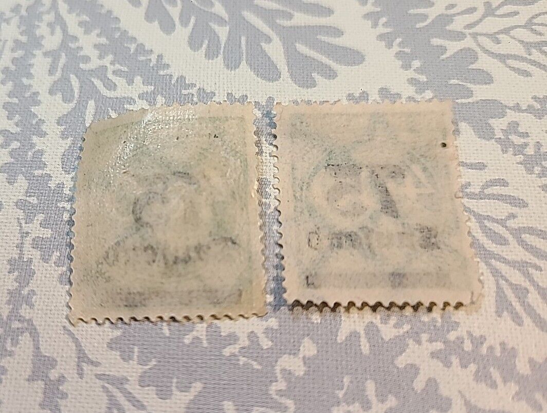TWO Rare Collectible Deutiches Reich Mark Stamp 75 Overprint 400