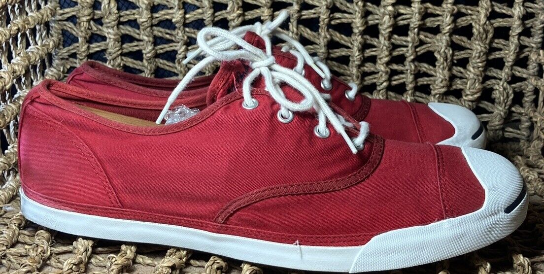 Converse Maroon Red Jack Purcell Sneaker. Vintage Aged. Mens 13