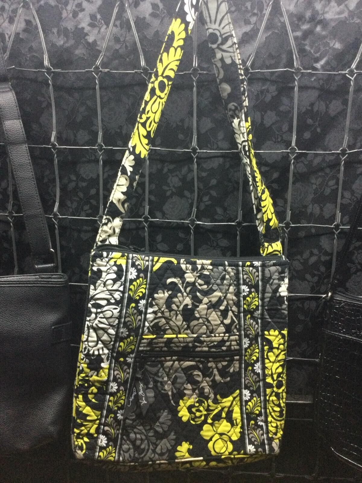 Lot of Three Crossbody Purses Bags For Women Vera Bradley Rosetti Black & Yellow