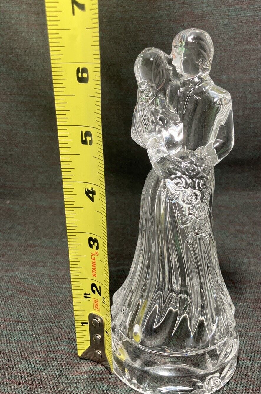 Princess House Crystal Bride and Groom Cake Topper 6.5" 24% lead Crystal