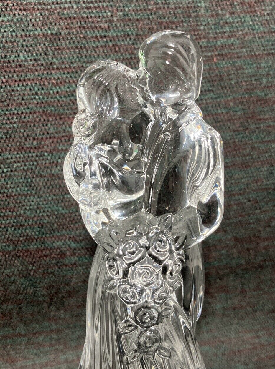 Princess House Crystal Bride and Groom Cake Topper 6.5" 24% lead Crystal