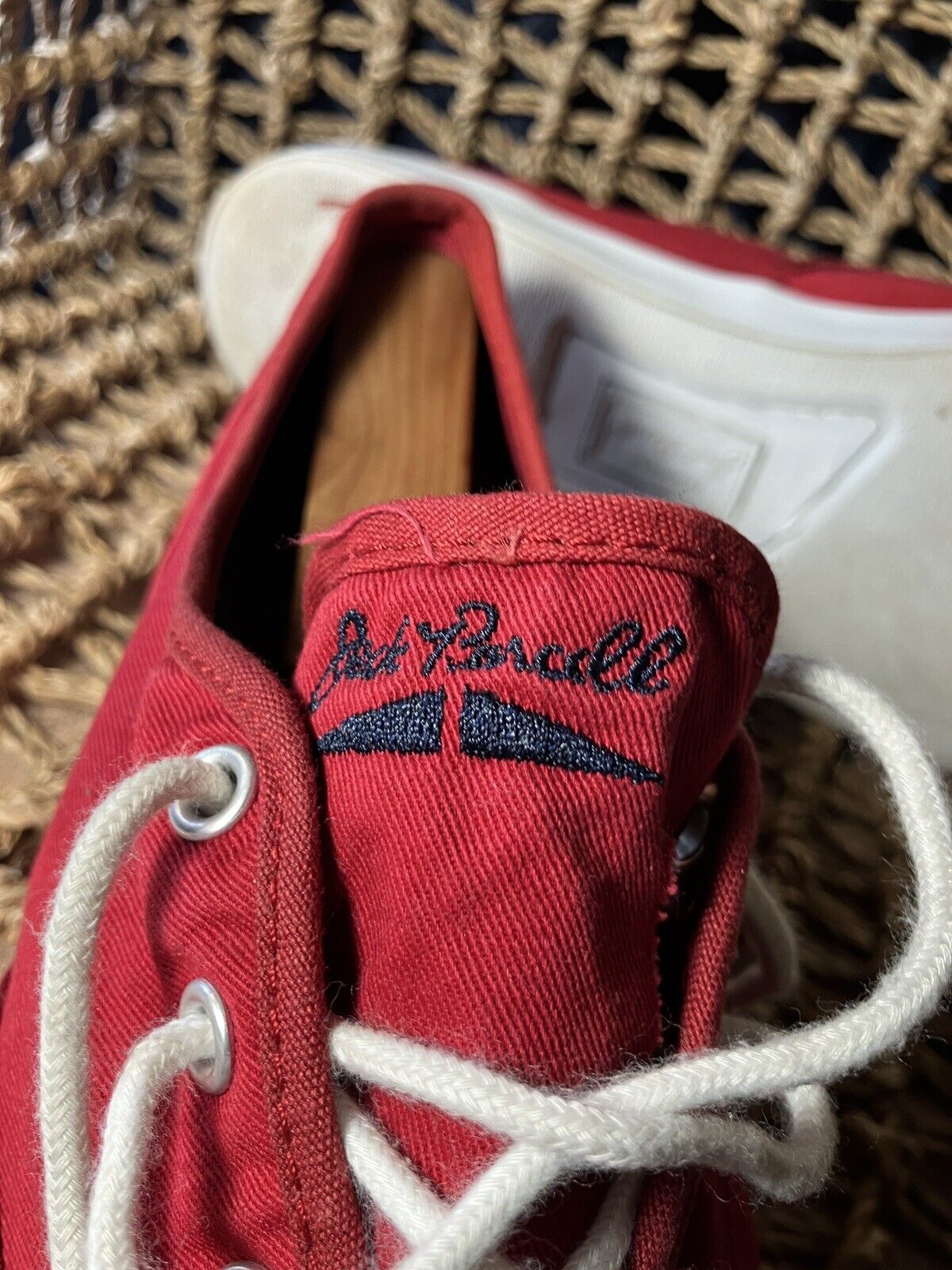 Converse Maroon Red Jack Purcell Sneaker. Vintage Aged. Mens 13