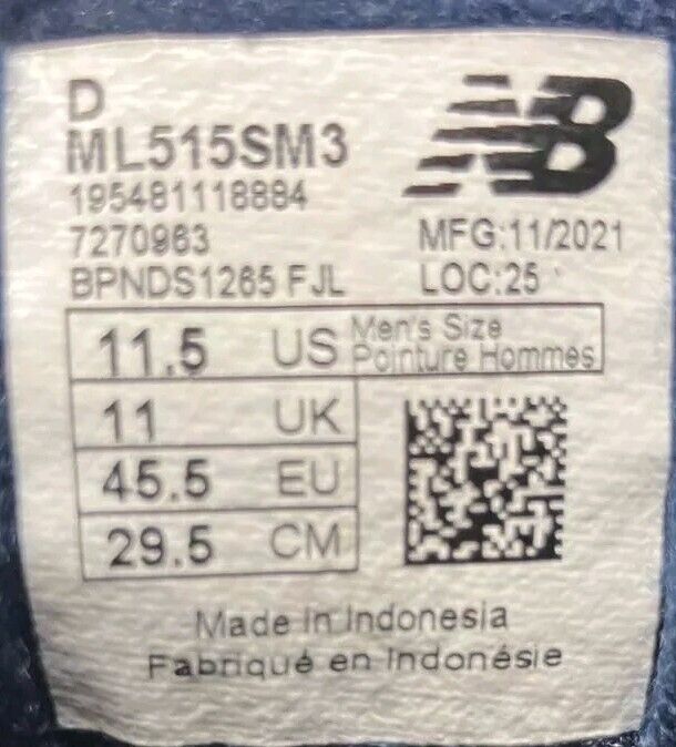 NB New Balance 515 V3 Navy & Beige Trainers Casual Sneakers ML515SM3 Men's 11.5