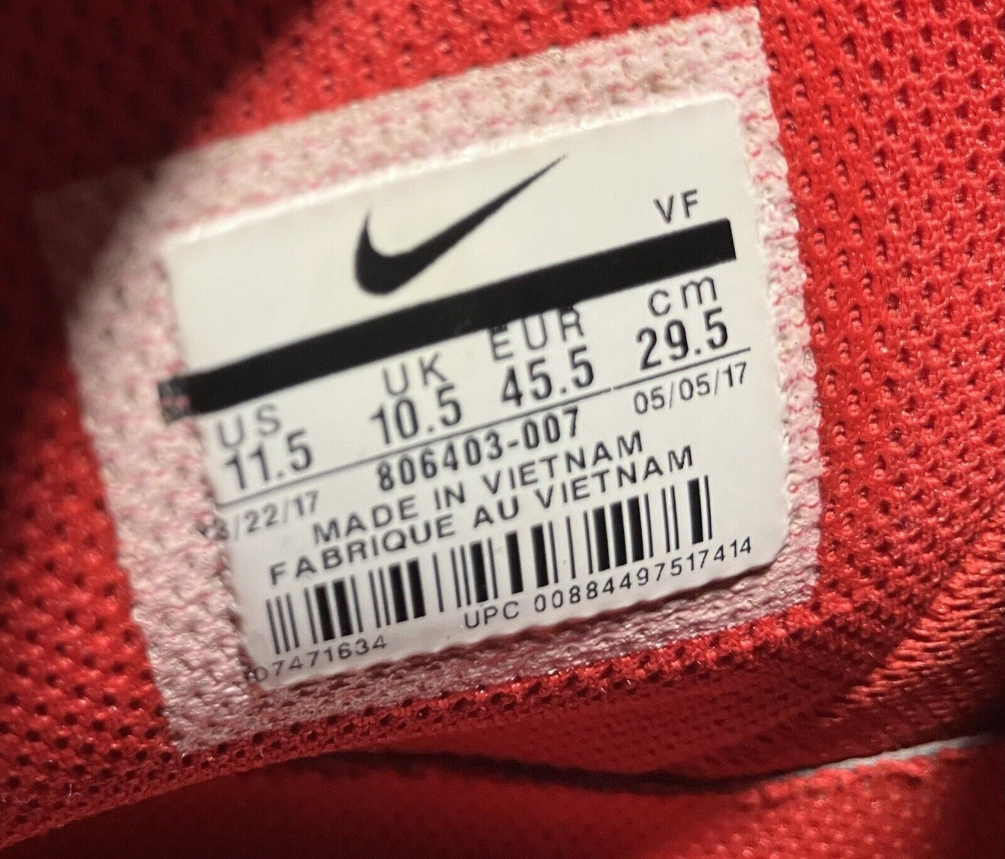 Nike Air Force 1 LV8 High Wolf Grey Red 11.5