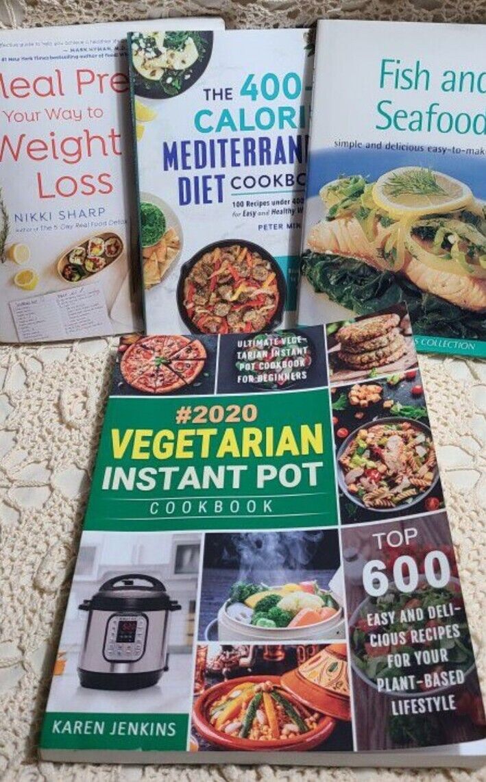 Lot of 7 Health & Nutrition Books Raw Detox Plant Based Meal Plan Vegetarian