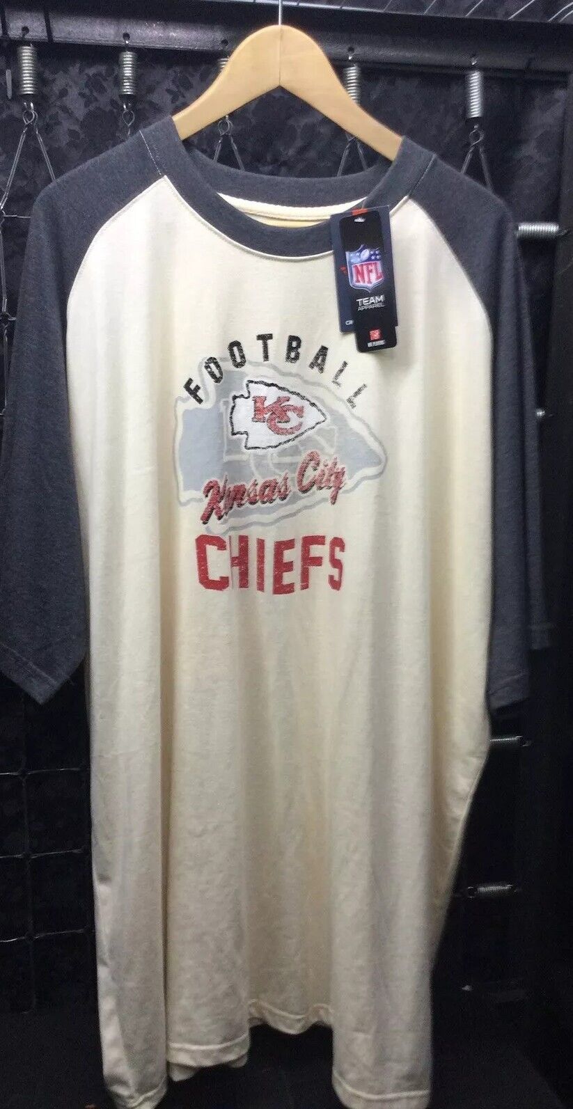 Kansas City Chiefs Fanatics Shirt Patrick Mahomes Beige & Gray Men's 3XL NWT