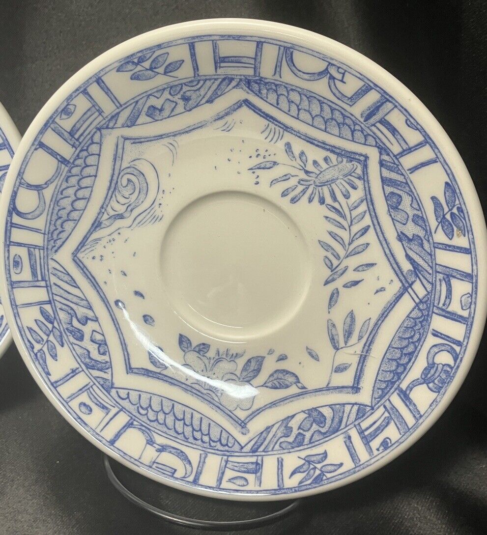 Gien Oiseau Bleu p Saucer Set Of 4 RaRe