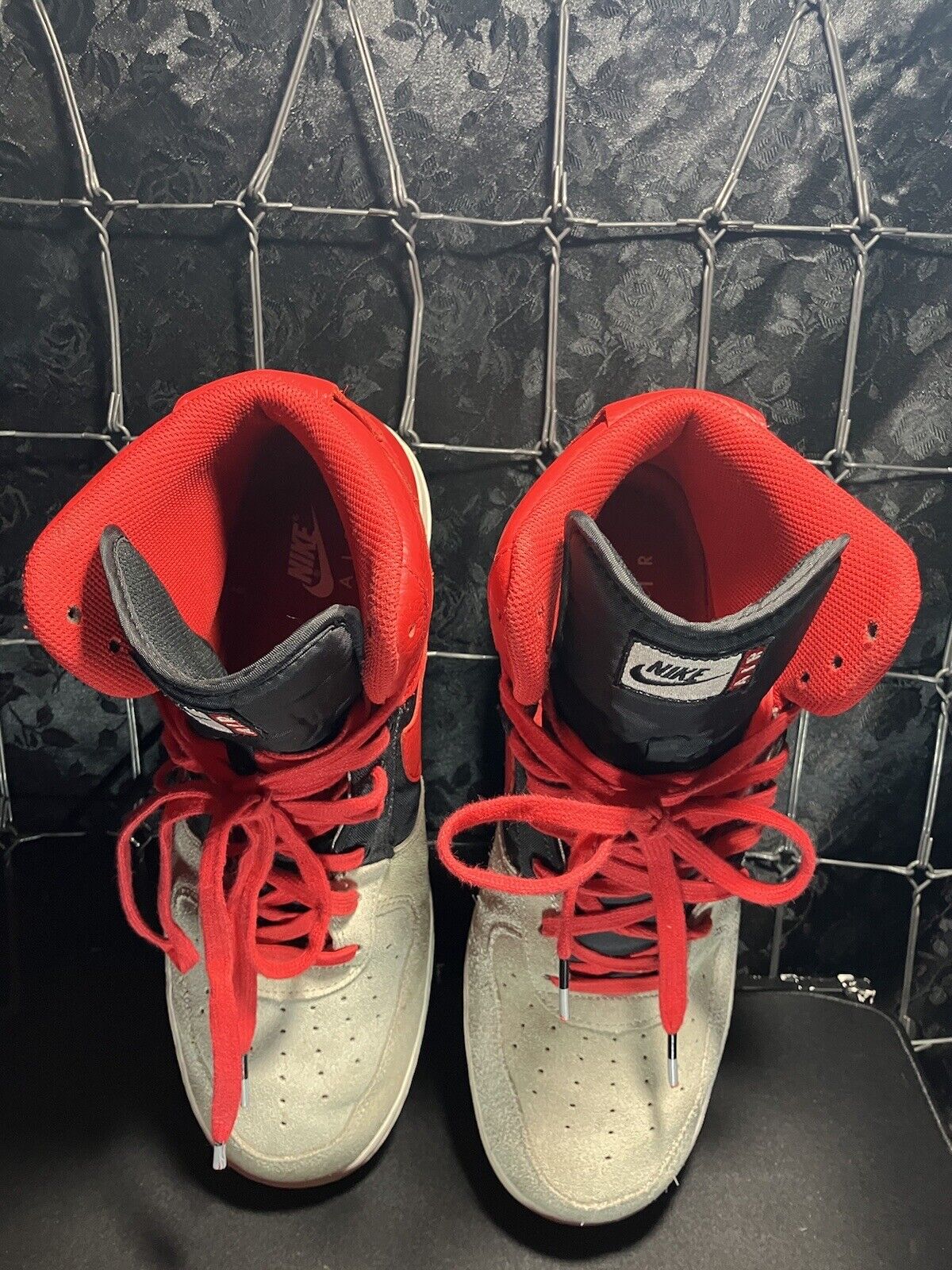 Nike Air Force 1 LV8 High Wolf Grey Red 11.5