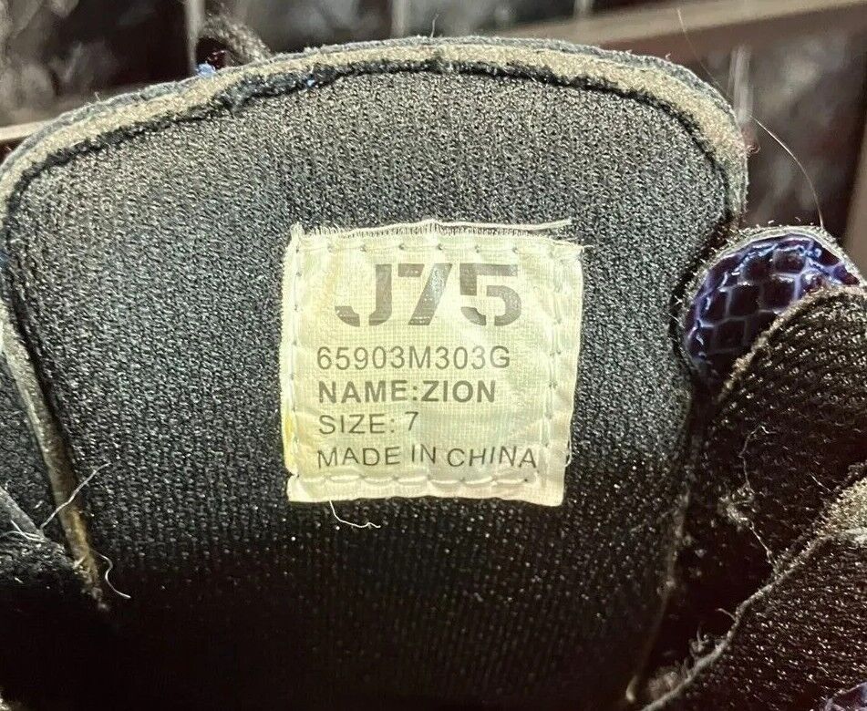 J75 BY JUMPZION High-Top Sneaker Navy & Gold Hardware Men's 7/Women's 9