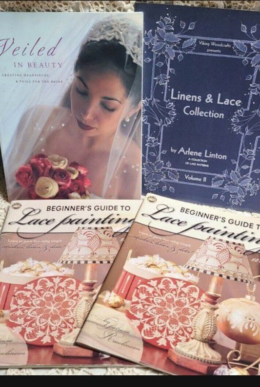 Lace & Linen Painting DIY Projects Vintage Lace Veil Headpieces Craft Books
