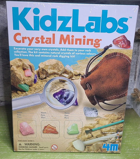 KidzLabs Crystal Mining Kit New Sealed DIY Geology Science Dig Natural Crystals