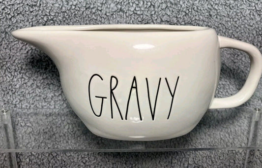 Rae Dunn GRAVY Boat Holiday Serving Dish Artisan Collection by Magenta White