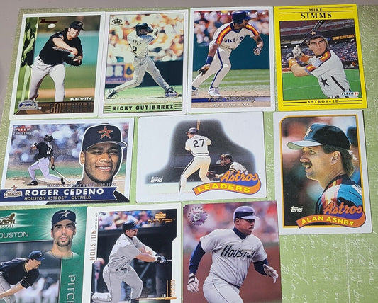 HOUSTON ASTROS Baseball Trading Cards Vintage Variety Mix of Years & Players