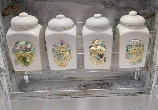 Vintage Herb Girl Spice Jars Tjitske van Nus Dutch Artist Handmade Polymer Clay