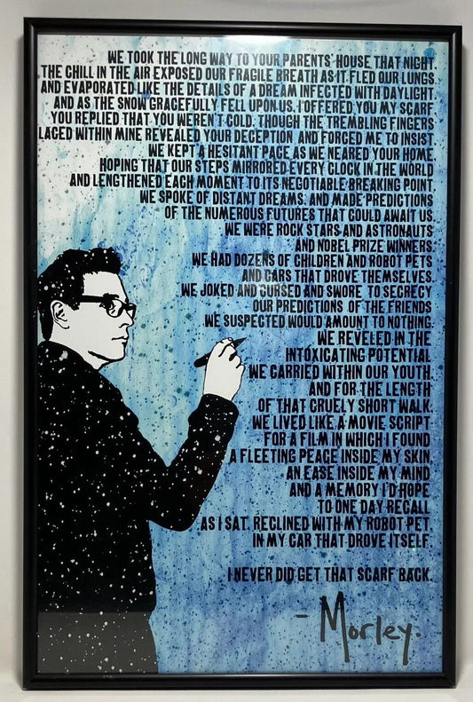 Morley Scarf Poem With Frame 17” X 11” Rare