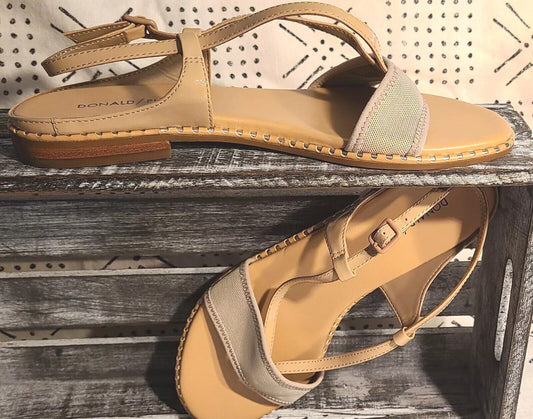 Donald J. Pliner Liza Patent Leather & Fabric Sandals Size 8.5M