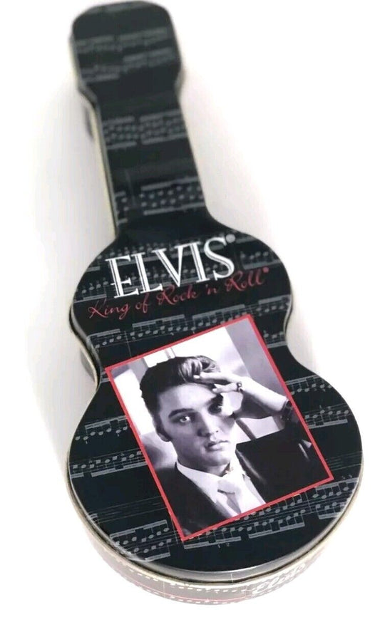 Elvis Presley Collectible Small Guitar Shaped Tin W/Lid Alfred Wertheimer 1999