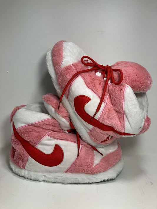 Nike Sb Dunk Strangelove Soft Plush Slippers Pink Red White Size 36-42