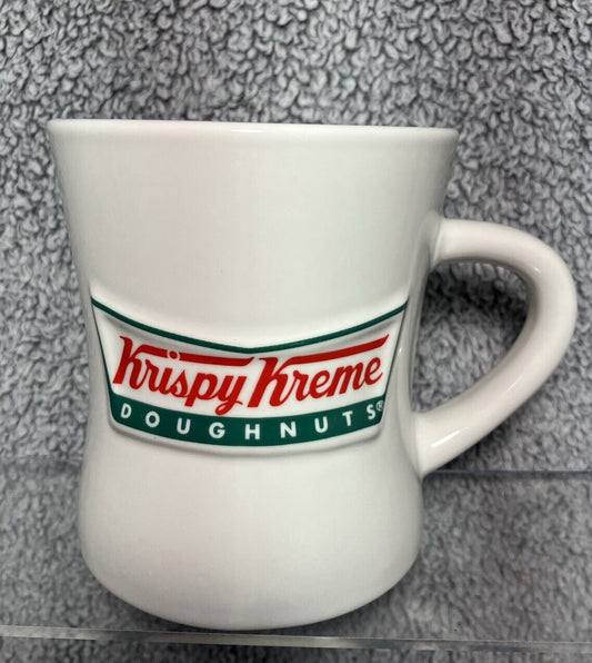Krispy Kreme Doughnuts Coffee Cup Mug Raised Logo Heavy Large Diner Style 14 oz