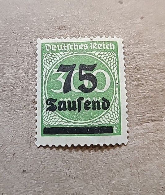 Vintage Collectible Deutiches Reich Germany Stamp 75 over 300 Saufend Unused