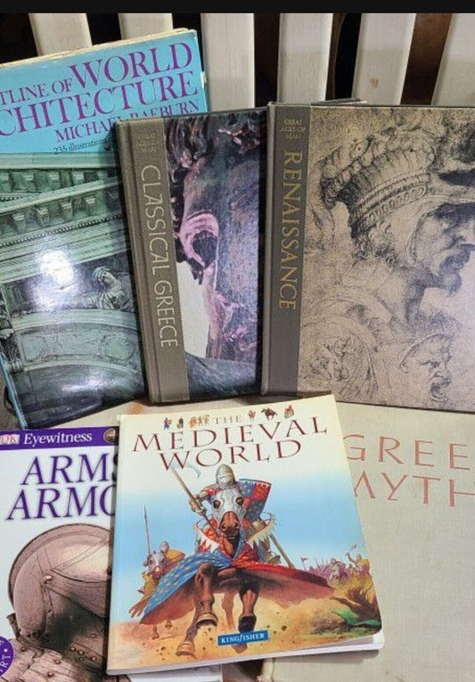 Greece Rome Middle Ages Renaissance Books Lot Staging Coffee Table Shelf